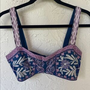 Alexis Cobalt Embroidered Bralette size XS
